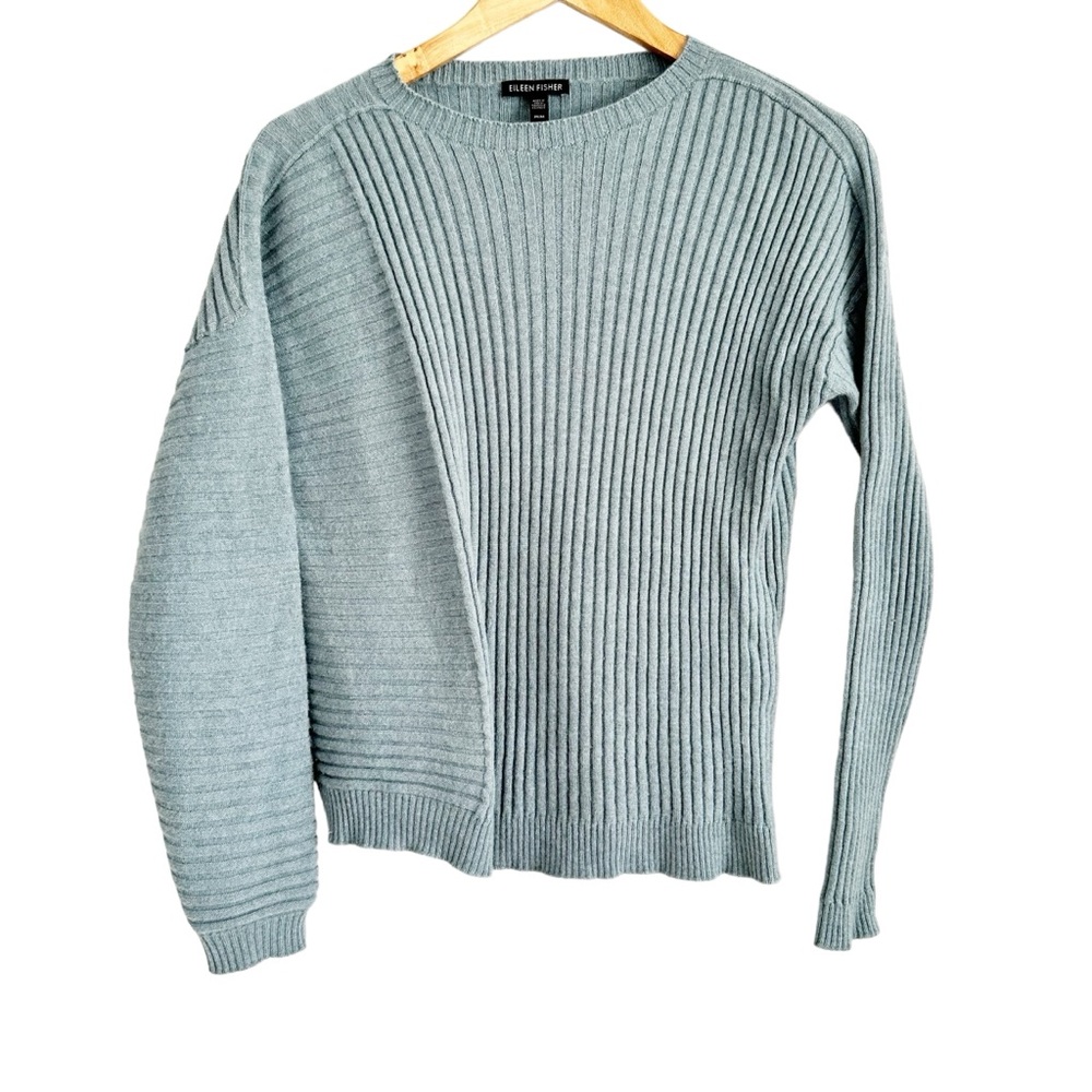 Eileen Fisher Blue 100% Cashmere Sweater Size M